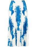 ceramic print pleated midi skirt
