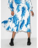 ceramic print pleated midi skirt