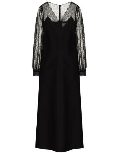lace detail midi dress