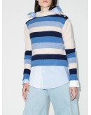 stripe-pattern knit jumper