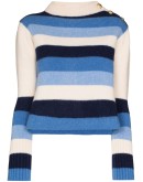stripe-pattern knit jumper