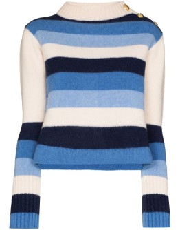 stripe-pattern knit jumper