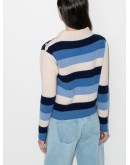 stripe-pattern knit jumper