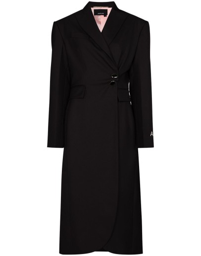 wraparound mid-length coat