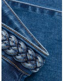 braided-waistband skinny jeans
