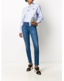 braided-waistband skinny jeans