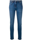 braided-waistband skinny jeans