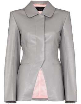 faux leather blazer