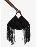 large woven vegan-leather basket tote bag