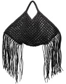large woven vegan-leather basket tote bag