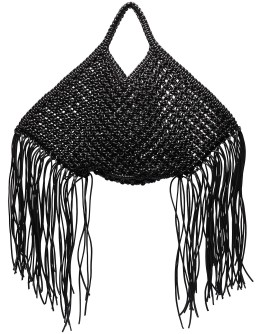 large woven vegan-leather basket tote bag