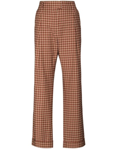 Brixton high-waist check trousers