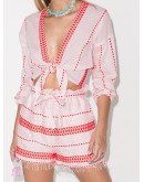 Jemari tie-front striped top
