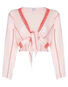 Jemari tie-front striped top