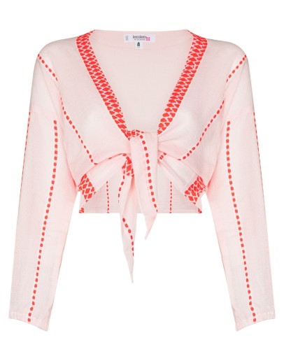 Jemari tie-front striped top