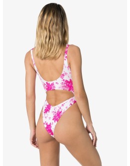 Emma floral print cut-out swimsuit