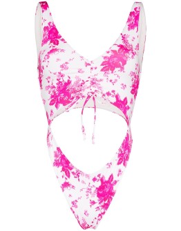 Emma floral print cut-out swimsuit