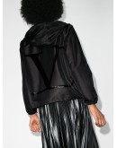 logo-print faille hooded jacket