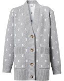 monogram button-front cardigan