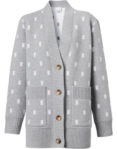 monogram button-front cardigan