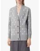 monogram button-front cardigan
