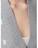 monogram button-front cardigan