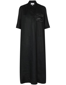 studded linen dress