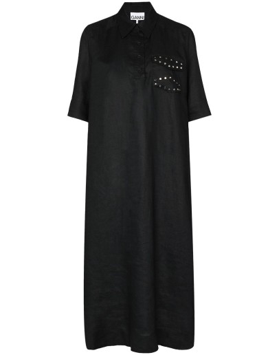 studded linen dress