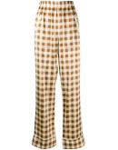 wide-leg check trousers