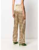 wide-leg check trousers