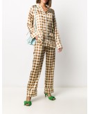 wide-leg check trousers