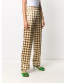 wide-leg check trousers