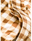 wide-leg check trousers