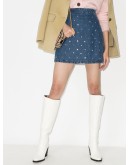 studded denim skirt