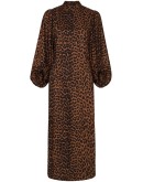 pouf-sleeve leopard-print dress