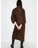 pouf-sleeve leopard-print dress