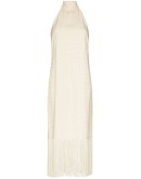 olympia croc effect halterneck dress