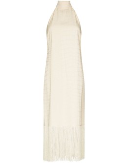 olympia croc effect halterneck dress