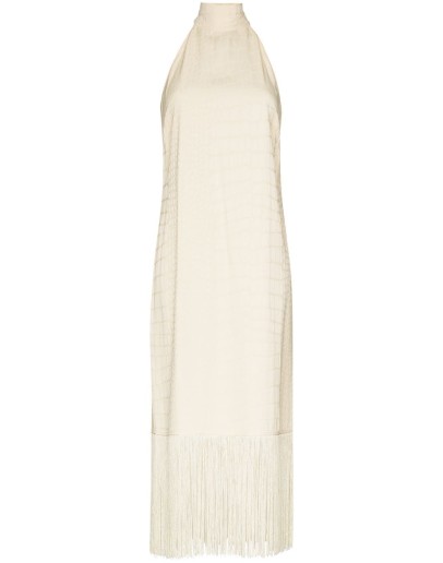 olympia croc effect halterneck dress