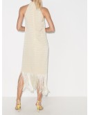 olympia croc effect halterneck dress