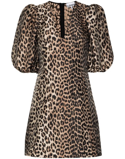 leopard-print mini dress