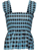 Checked smocked top