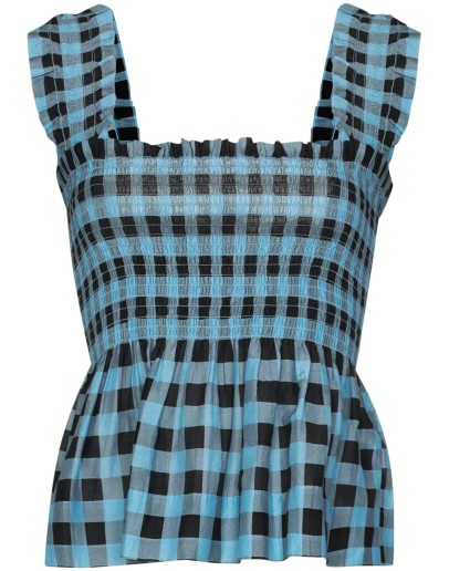 Checked smocked top