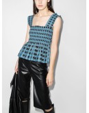 Checked smocked top