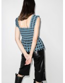 Checked smocked top