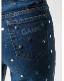 straight-leg studded denim jeans