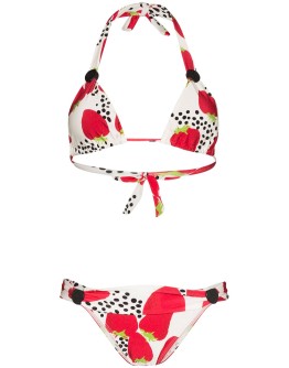 strawberry-print halterneck bikini