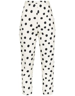 cropped polka dot trousers