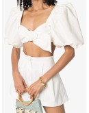 cropped buckle-detailed blouse