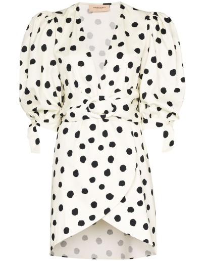 Pois belted mini dress